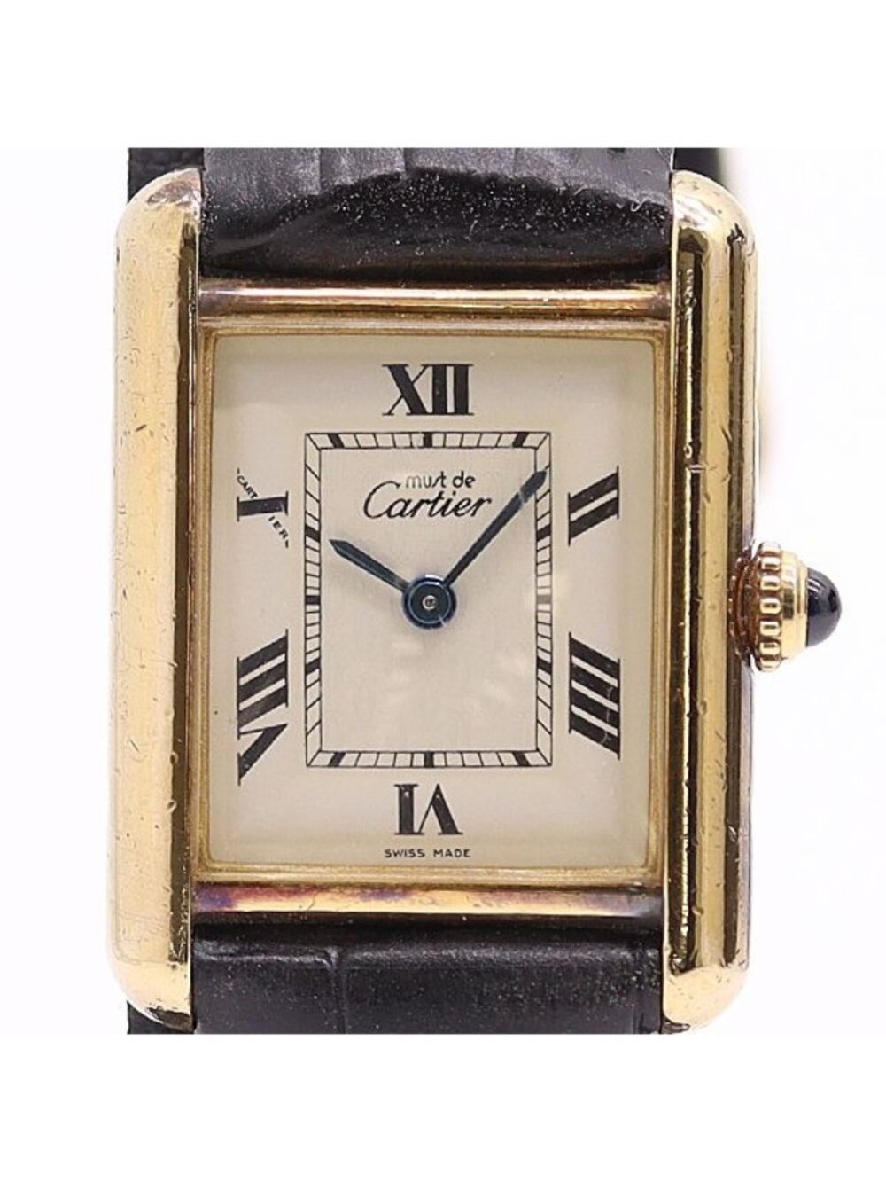 Cartier Must Tank 925 Sterling Silver Ivory Dial Watch